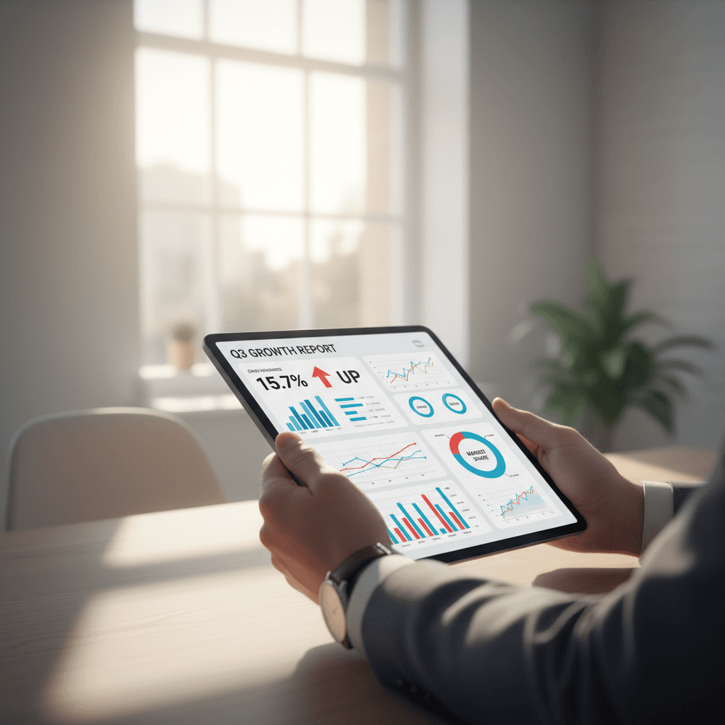 Professional reviewing operational charts during a meeting